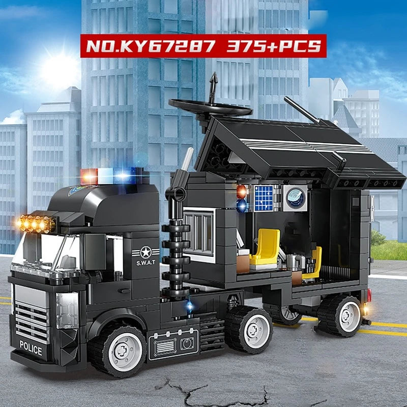 Compatible with Lego City SWAT Team Truck Building Blocks Children's Educational DIY Toys for Children Gifts