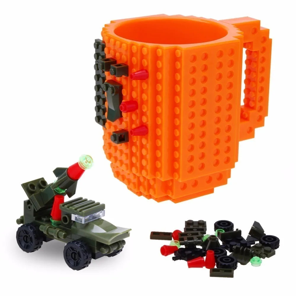 350ml Creative Milk Mug Coffee Cups Creative Build-on Brick Mug Cups Drinking Water Holder for LEGO Building Blocks Design