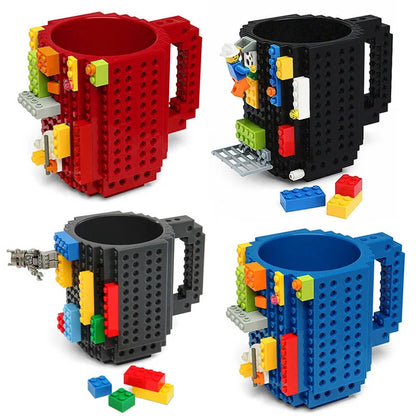 350ml Creative Milk Mug Coffee Cups Creative Build-on Brick Mug Cups Drinking Water Holder for LEGO Building Blocks Design