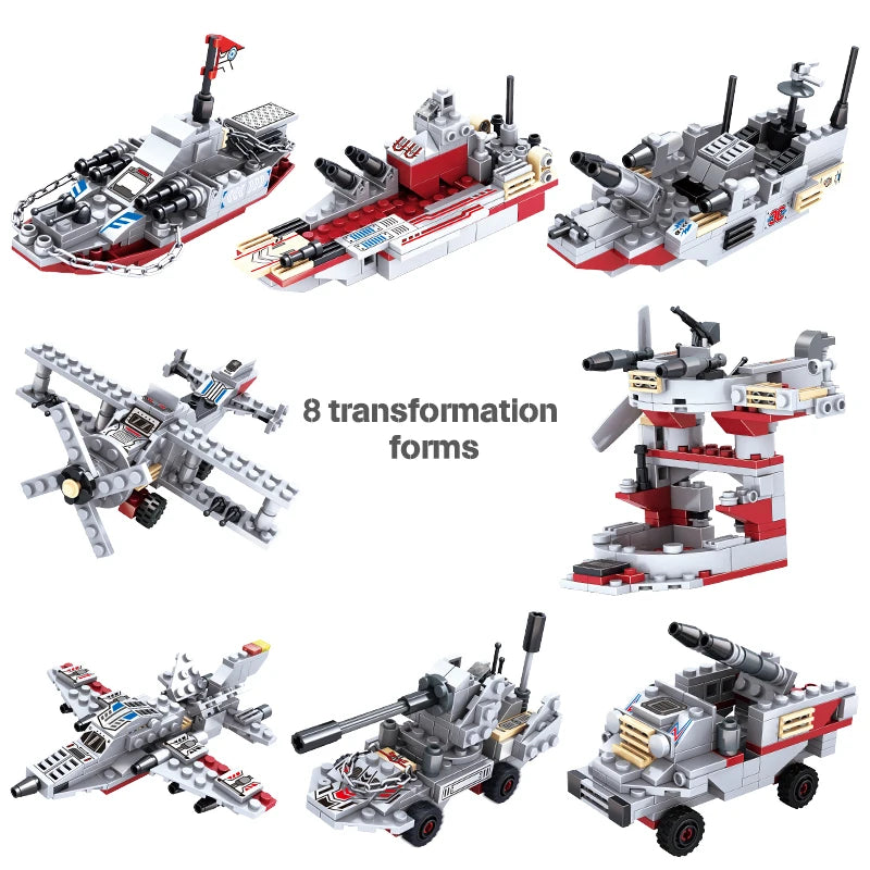 Navy War Chariot Ship Army Boat Plane Model Warships Building Blocks Compatible With Lego  Construction Set for Boys Bricks Toys