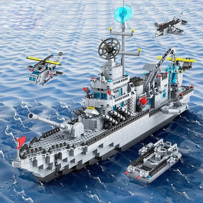 Compatible with Lego Military Warship Battle Cruise Building Blocks Tank Aircraft Model Toy Construction Bricks Toy Gift for Boy