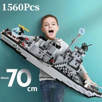 Compatible with Lego Military Warship Battle Cruise Building Blocks Tank Aircraft Model Toy Construction Bricks Toy Gift for Boy