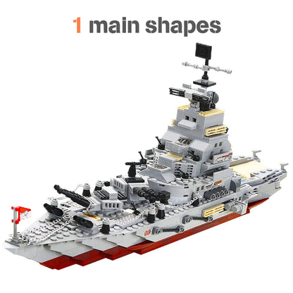 Navy War Chariot Ship Army Boat Plane Model Warships Building Blocks Compatible With Lego  Construction Set for Boys Bricks Toys