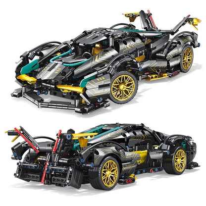 Technical Building Block Lamborghinis V12 Super Car Blocks Brick Dual Motor Power Drive 2.4G RC Car For Lego Technic vehicles