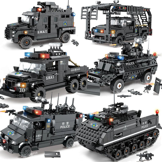 Compatible with Lego City SWAT Team Truck Building Blocks Children's Educational DIY Toys for  Children Gifts